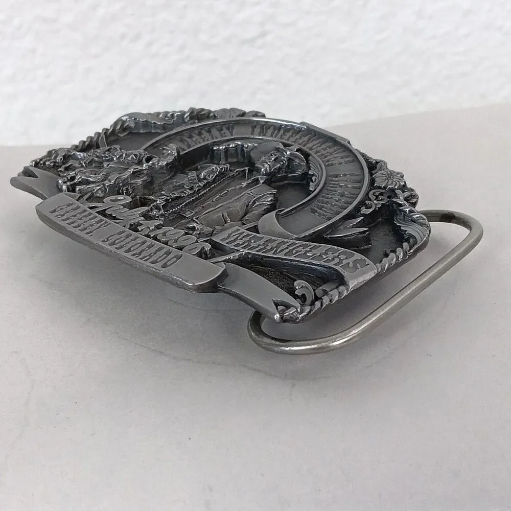 Vintage 1996 Metal Belt Buckle Greeley Independence Stampede Colorado 98/250